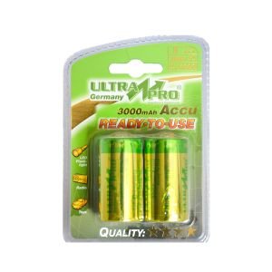 ŞARJLI PİL D BOY 3000MAH Nİ-MH (2 ADET) ULTRA PRO GERMANY