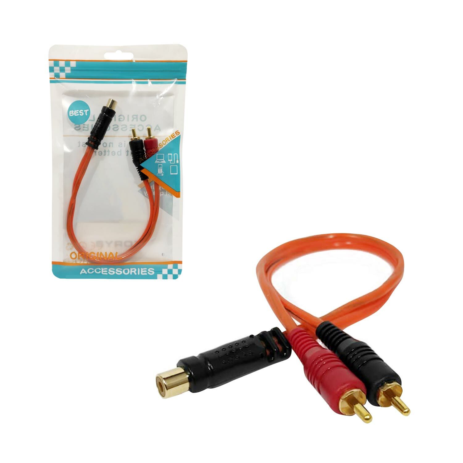 ANFİ Y KABLO 2 ERKEK 1 DİŞİ 30CM SİLİKON POLAXTOR