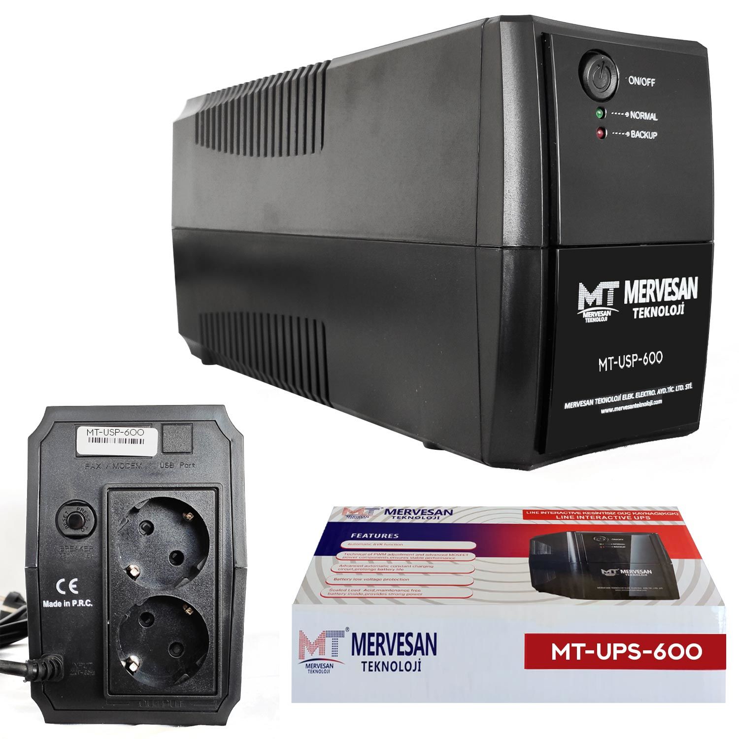 UPS KESİNTİSİZ GÜÇ KAYNAĞI LİNE İNTERAKTİF 350W MERVESAN MT-UPS-600