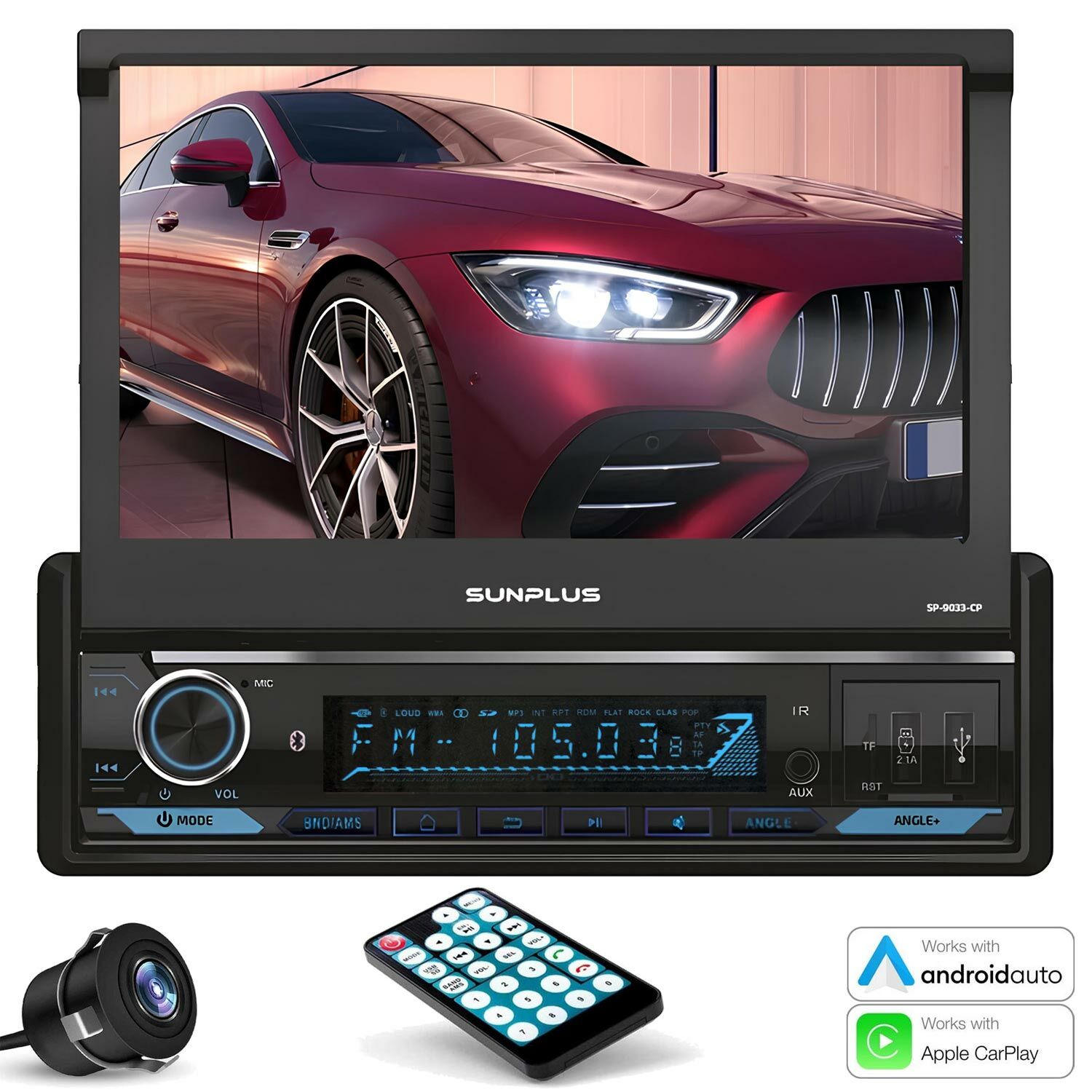 SUNPLUS HİTECH SP-9033CP Android İndash Teyp 7 İnç 4X55 Watt Carplay
