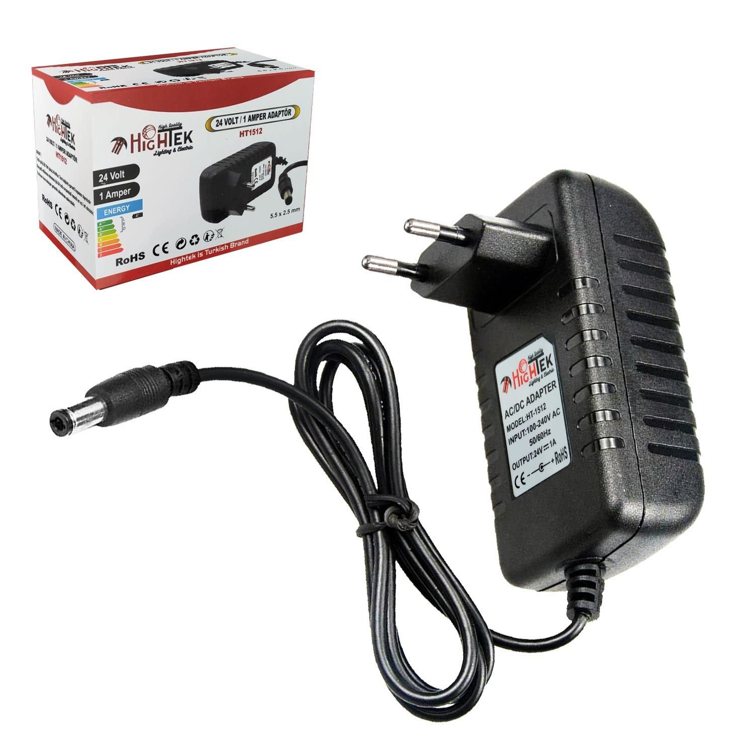 HIGHTEK HT-1512 Adaptör 24 Volt 1 Amper 5.5x2.5mm