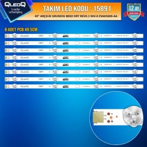 TAKIM LED-91 (8XPCB) 49 ARÇELİK GRUNDIG BEKO DRT REV0.1 ZVA65600-AA 49VLX7810BP 49CLX7745AP B49L87525S B49L87405B
