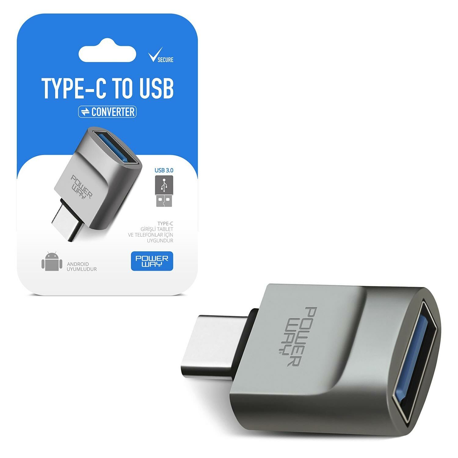OTG TYPE-C TO USB 3.0 ÇEVİRİCİ POWERWAY