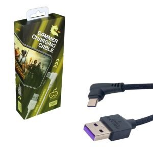 OYUNCU ŞARJ KABLO TYPE-C ÖRGÜLÜ SİYAH 1MT POWERWAY GM-5
