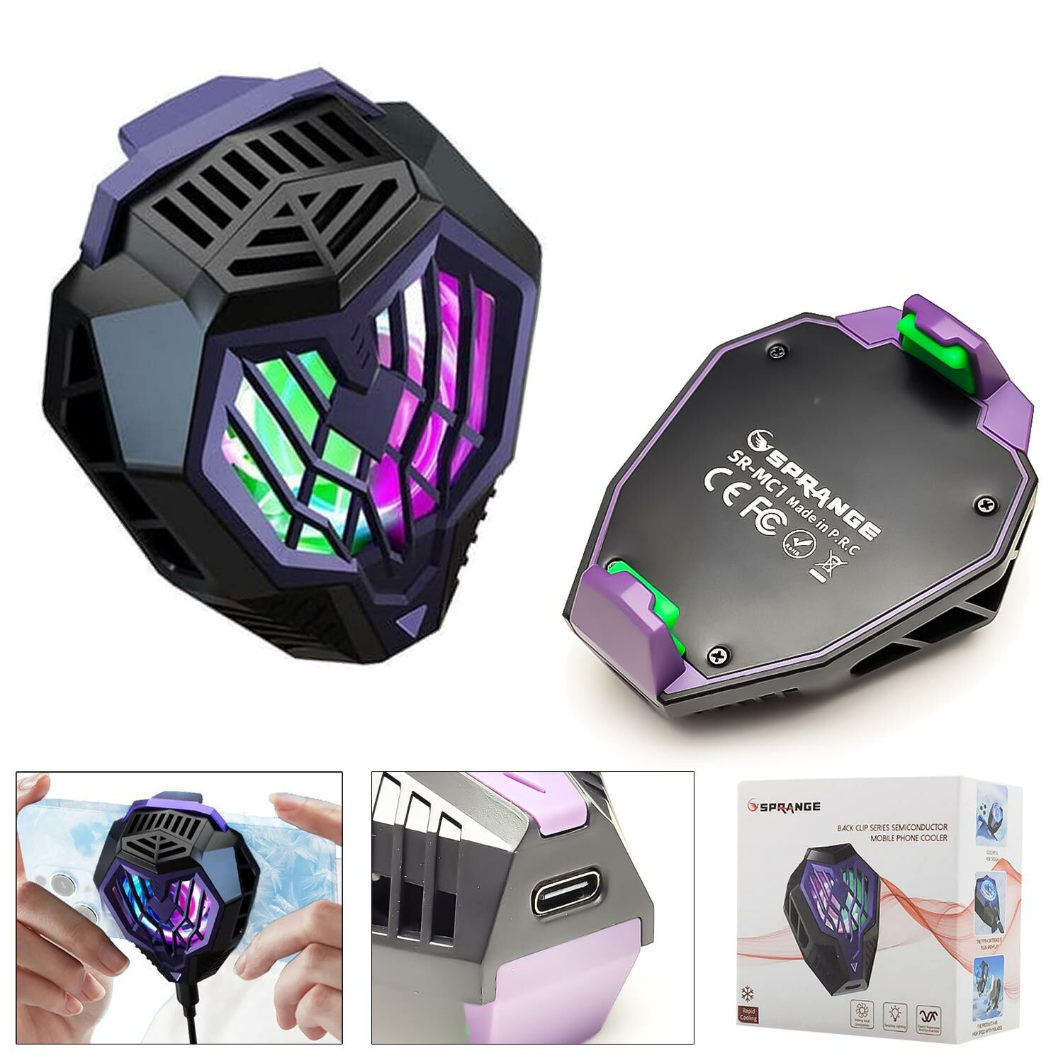 SPRANGE SR-MC1 Telefon Soğutucu Şarjlı Rgb Fanlı