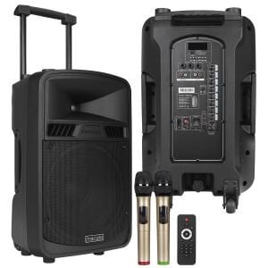AKTİF SEYYAR ANFİ UHF 2 EL 100W BT/USB/SD/FM/MIC MİKADO MD-BT122