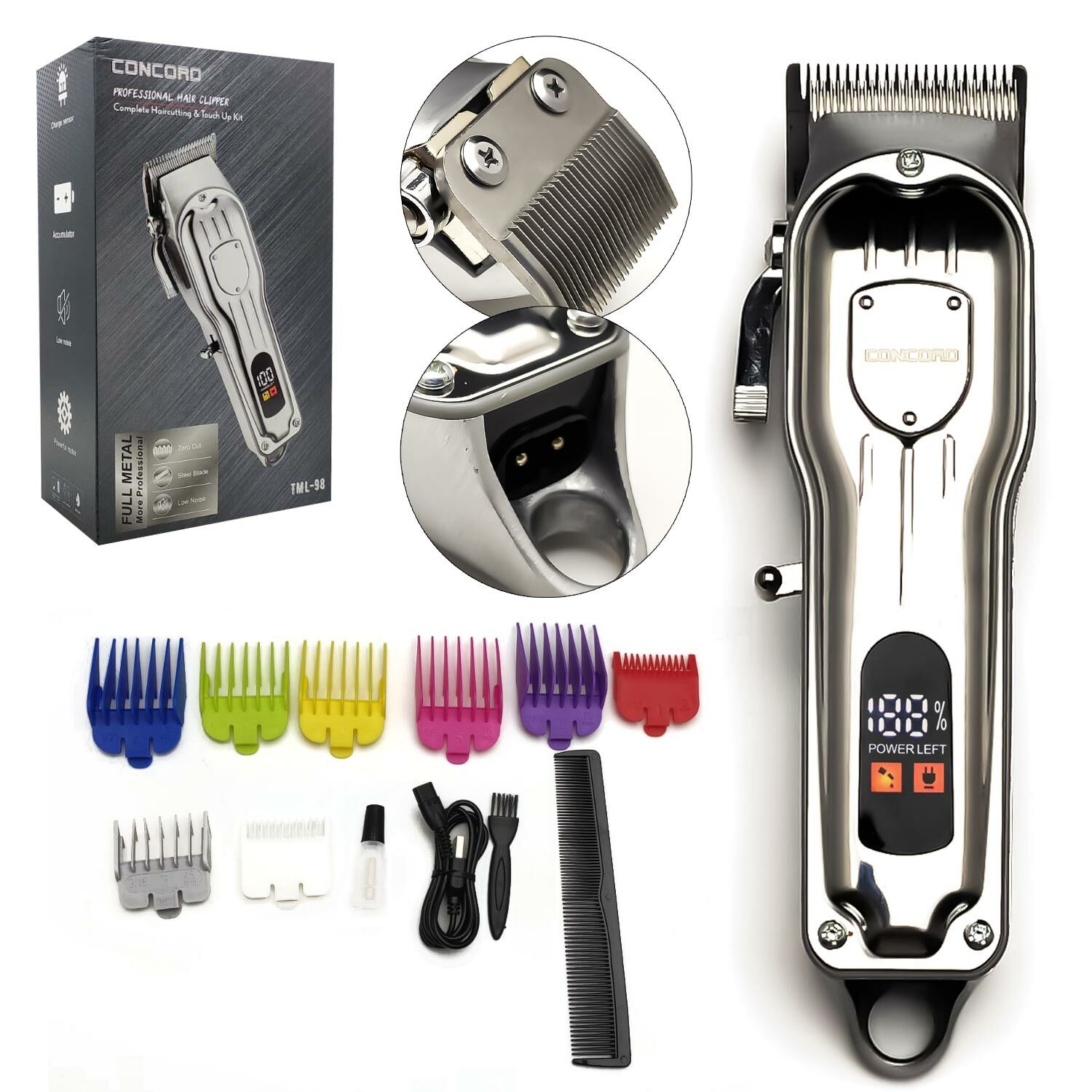 CONCORD TML-98 Saç Sakal Tıraş Makinesi Şarjlı Lcd Ekran Professional