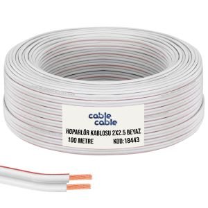 HOPARLÖR KABLOSU KORDON 2X2.5 BEYAZ 100MT CABLECABLE