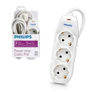 ÜÇLÜ GRUP PRİZ ÇOCUK EMNİYETLİ 5MT PHILIPS SPN-1031C
