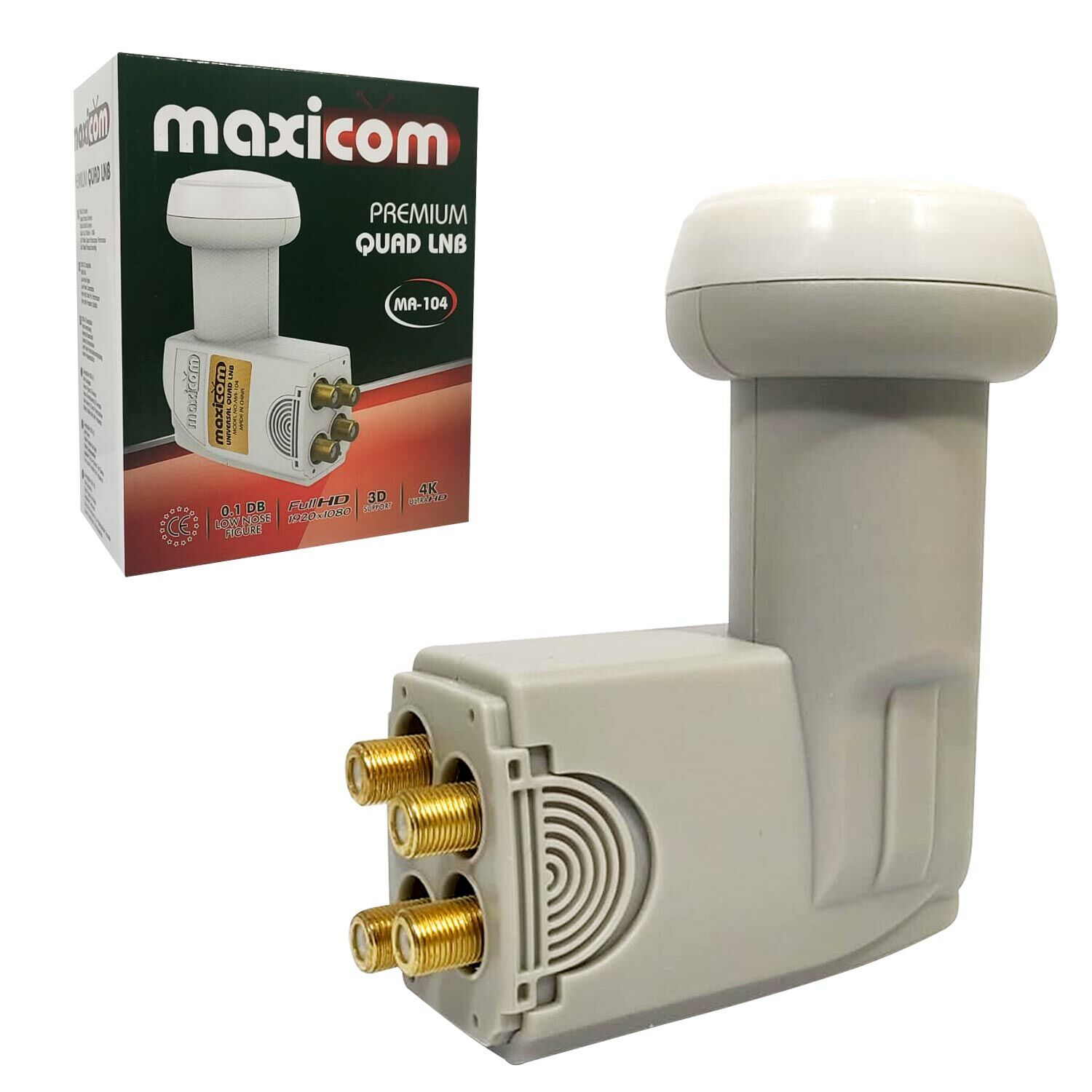 LNB DÖRTLÜ (QUAD) GOLD 0.1DB 3D 4K MAXİCOM MA-104