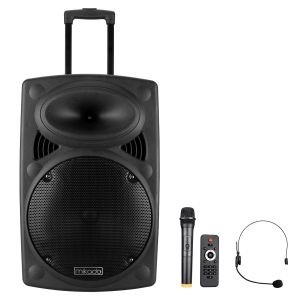 AKTİF SEYYAR ANFİ UHF 1EL 1KAFA 30CM 25W BT/USB/SD/AUX/FM MİKADO MD-86KP