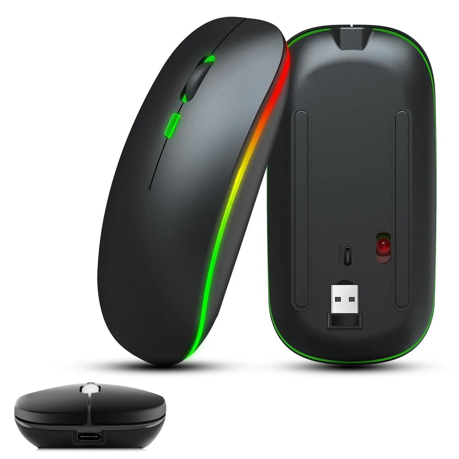 SPRANGE SR-M1 Şarjlı Kablosuz Mouse Bluetooth 2.4Ghz 1600 Dpi Ledli