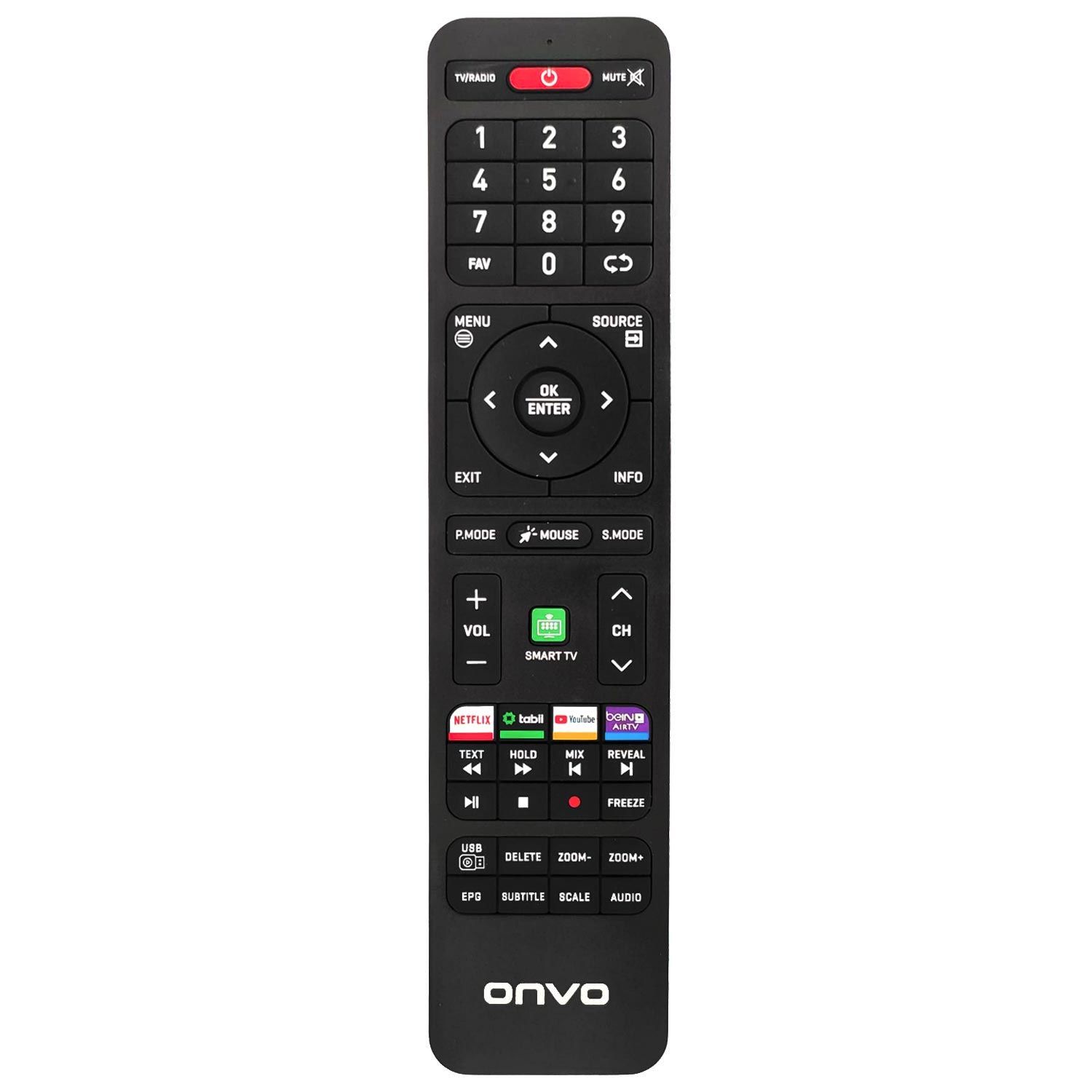 LCD LED KUMANDA ONVO NETFLİX TABİİ YOUTUBE BEIN CONNECT SMART TV TUŞLU ORJİNAL