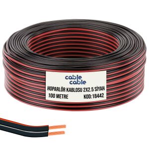 HOPARLÖR KABLOSU KORDON 2X2.5 SİYAH 100MT CABLECABLE