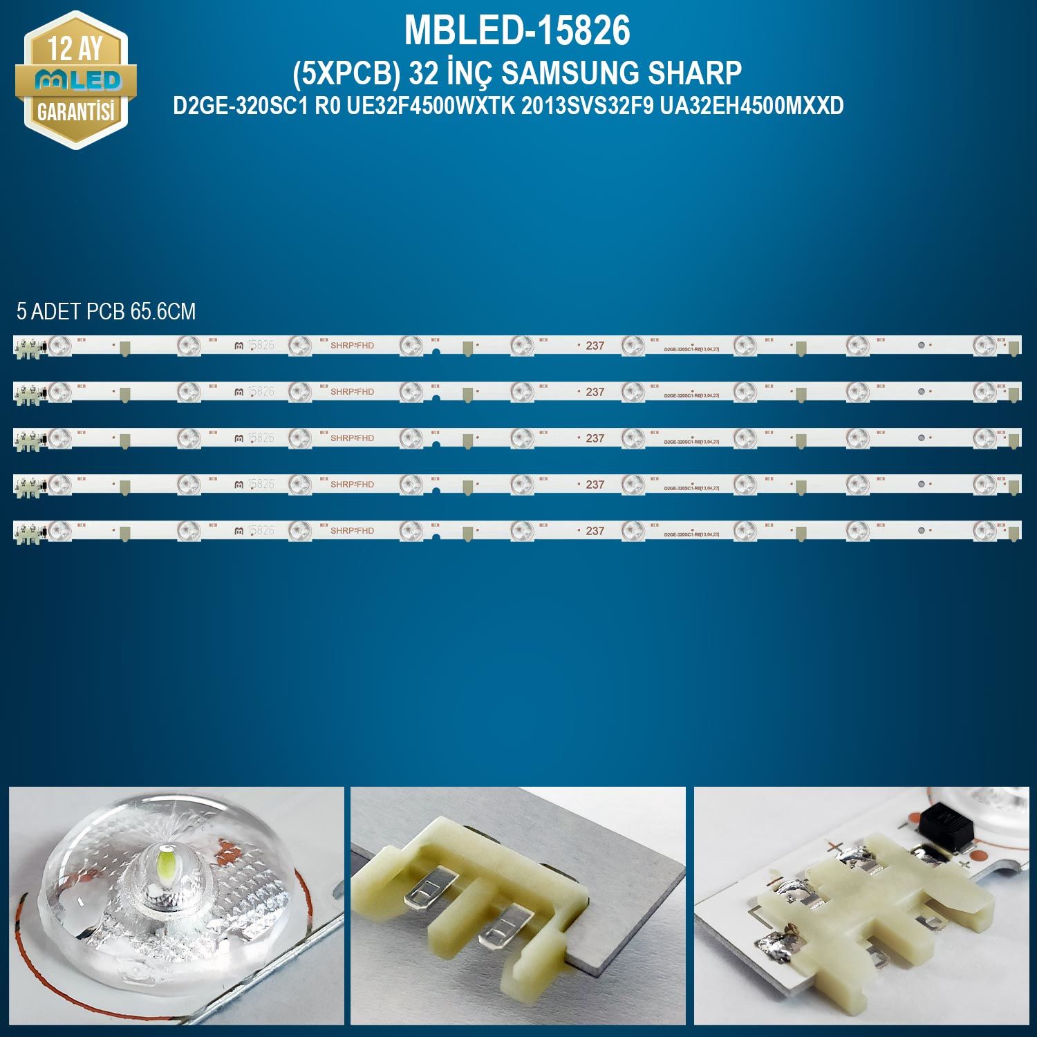 TAKIM LED-26 (5X237) 32 SAMSUNG SHARP FHD D2GE 320SC1 R0 BN96 28489A UE32F5070SS UE32F5570SS UE32F5570 UE32F4000