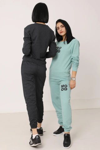 Mood Baskılı Eşofman Takımı Antrasit - P-018996