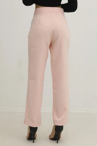 Çift Cepli Büzgülü Kumaş Pantolon Somon - P-019709