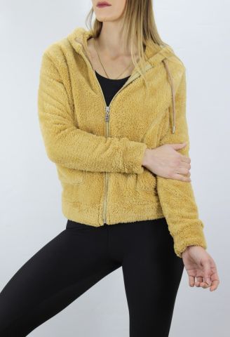 Cepli Fermuarlı Peluş Ceket Camel - 1200.0120