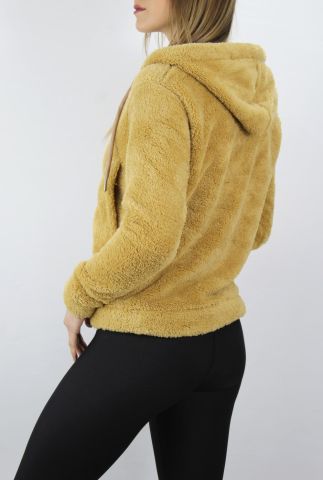 Cepli Fermuarlı Peluş Ceket Camel - 1200.0120