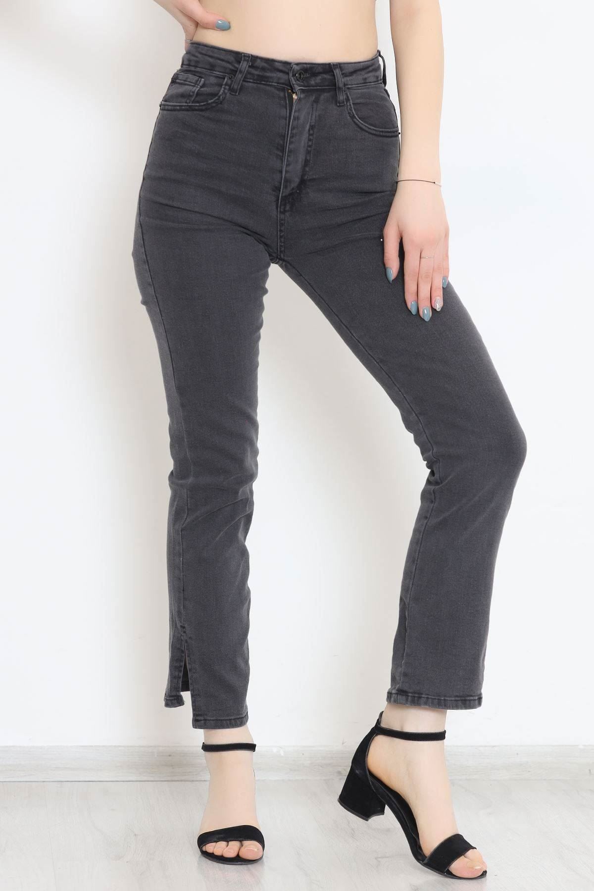 Paça Yırtmaçlı Kot Pantolon Füme - 10267.1184.