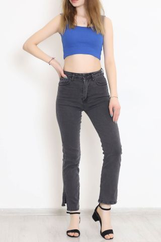 Paça Yırtmaçlı Kot Pantolon Füme - 10267.1184.