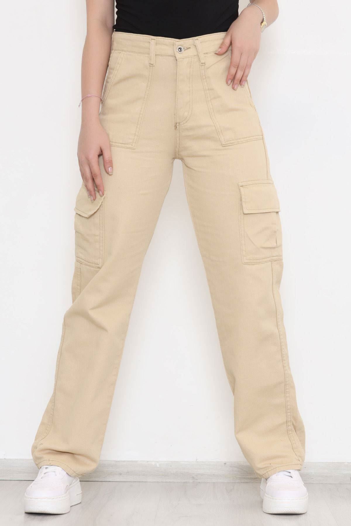 Kargo Cepli Kot Pantolon  Camel - 064.1184.