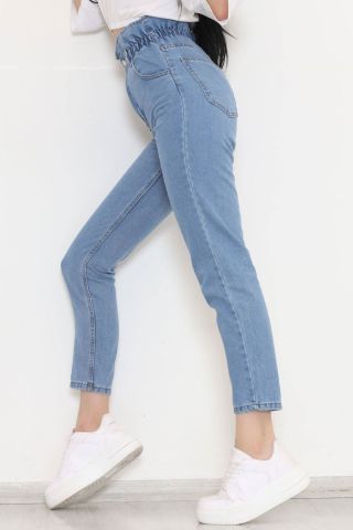 Beli Lastikli Kot Pantolon Açıkmavi - 009.1184.