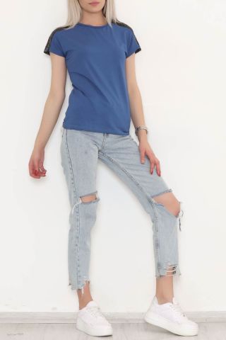 Omuz Pullu Bluz İndigo - 11279.599.