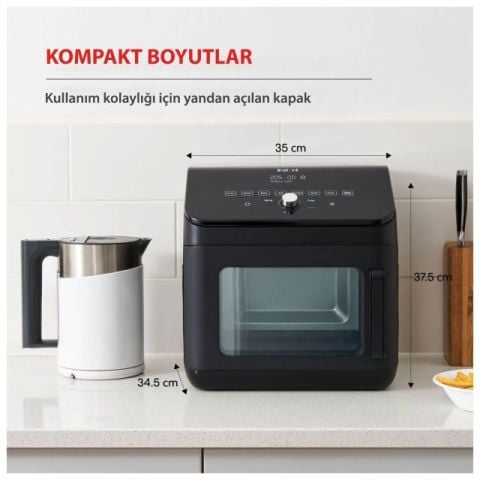 140-4101-01-EU 13 Litre 9 Programlı Yapışmaz ve Yıkanabilir Aksesuarlı Air Fryer Fırın