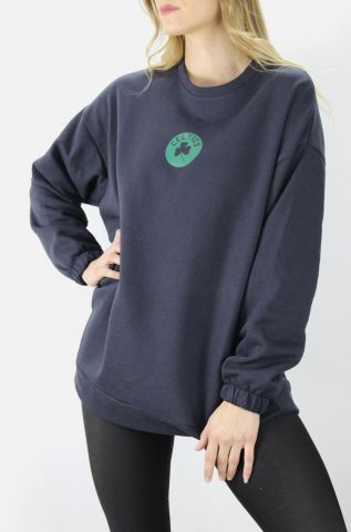 Baskılı Üç İplik Sweat Lacivert - DL420.1276