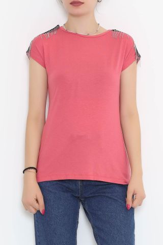 Omuz Püsküllü Bluz Pembe - 11538.599.