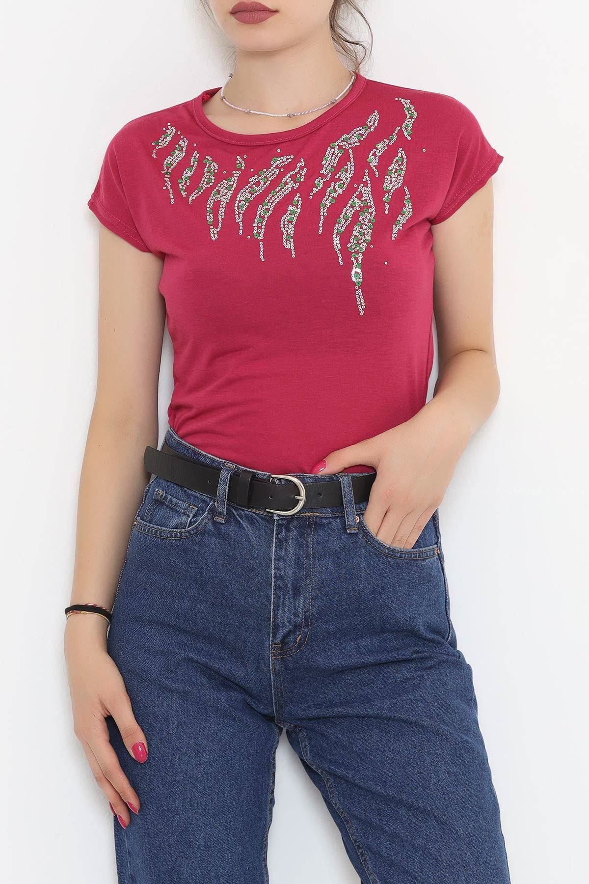 Önü Pul Detaylı Bluz Koyupembe - 11536.599.