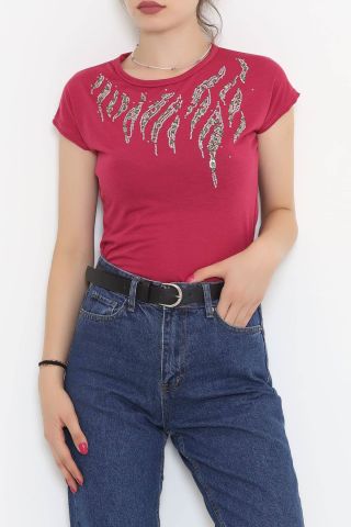 Önü Pul Detaylı Bluz Koyupembe - 11536.599.