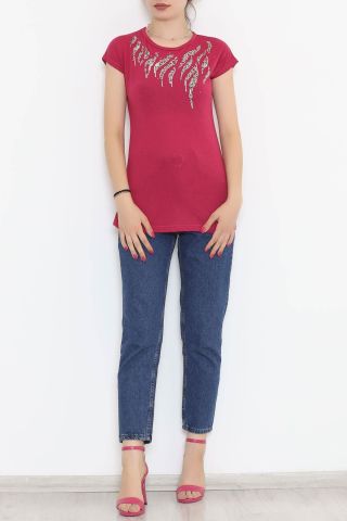 Önü Pul Detaylı Bluz Koyupembe - 11536.599.
