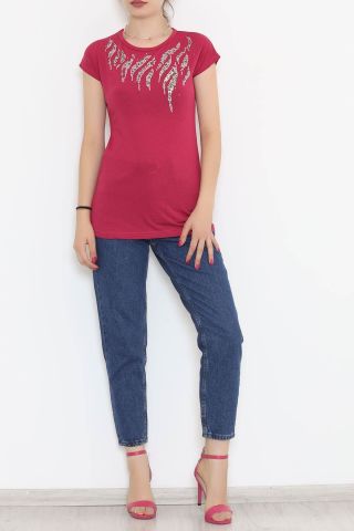 Önü Pul Detaylı Bluz Koyupembe - 11536.599.