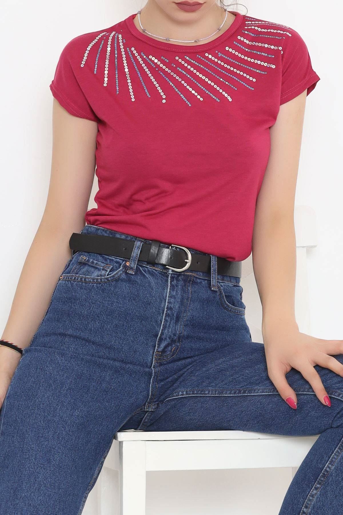 Yaka Pul Detaylı Bluz Koyupembe - 11532.599.