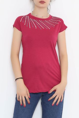 Yaka Pul Detaylı Bluz Koyupembe - 11532.599.