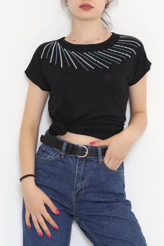 Yaka Pul Detaylı Bluz Siyah - 11532.599.