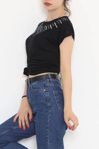 Yaka Pul Detaylı Bluz Siyah - 11532.599.