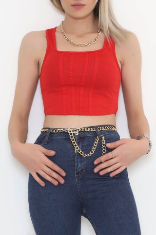 Kare Yaka Crop Kırmızı - 3482.1595.