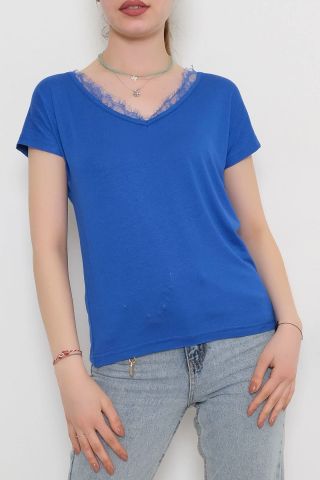 Yaka Dantel Bluz Saks - 10674.1095.