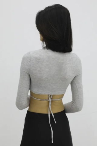 Bisiklet Yaka Mini Bady - Gri
