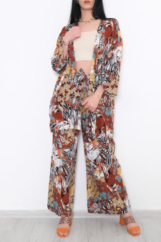 Kimono Takım Bejdesenli - 10553.1095.