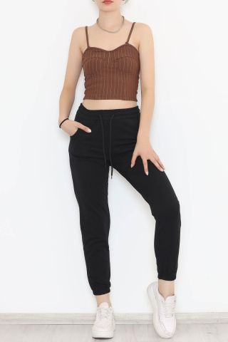 Bel Paça Lastikli Eşofman Altı Siyah - 550060.1608.
