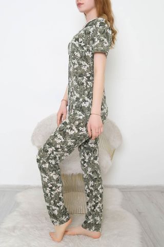 Düğmeli Pijama Takımı Çiçeklihaki - 10873.1048.
