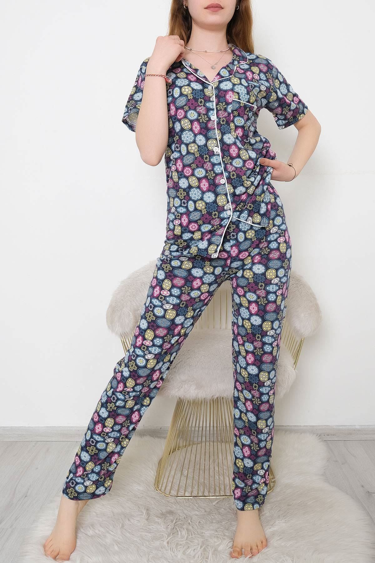 Düğmeli Pijama Takımı Laciyeşil - 10873.1048.