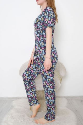 Düğmeli Pijama Takımı Laciyeşil - 10873.1048.