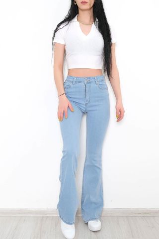 İspanyol Paça Kot Pantolon Açıkmavi1 - 9730.1184.