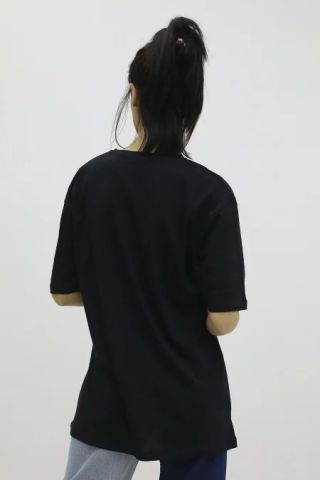 Honey Baskılı Desenli Tshirt Siyah - P-019884