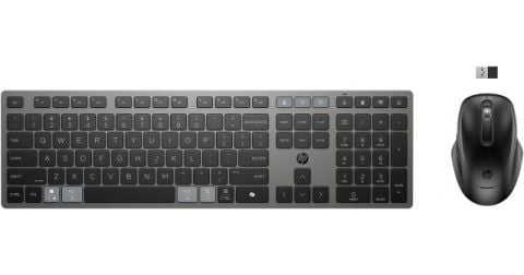 9T5B0UT 725 Multi-Device Rechargeable Wireless Keyboard and Mouse Combo